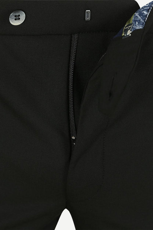 Meyer pantalon Roma wolmix zwart | Regular-fit