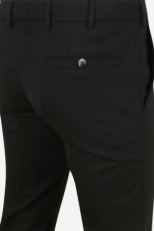 Meyer pantalon Roma wolmix zwart | Regular-fit