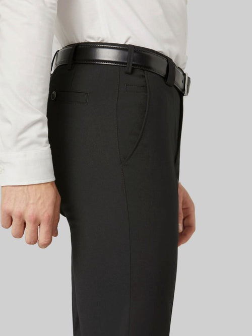 Meyer pantalon Roma wolmix zwart | Regular-fit