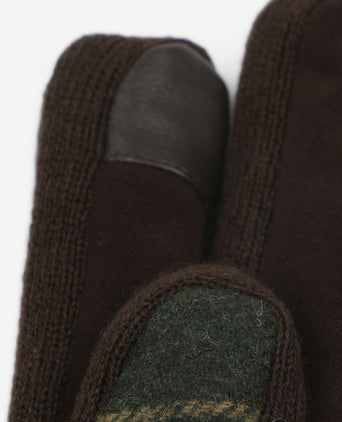 Barbour handschoenen hackney tartan groen