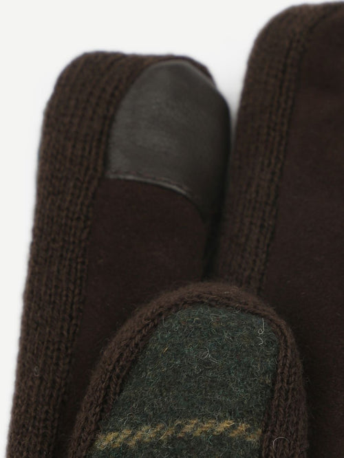 Barbour handschoenen hackney tartan groen