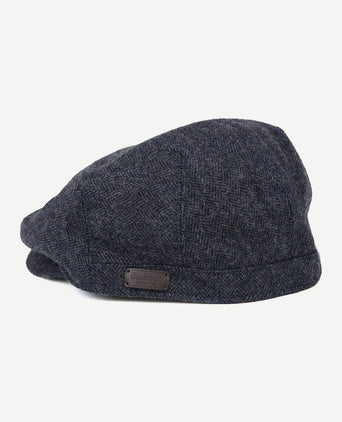 Barbour barlow flat cap herringbone donkerblauw
