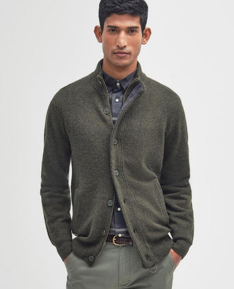 Barbour zip vest lamswol donkergroen | Regular-fit