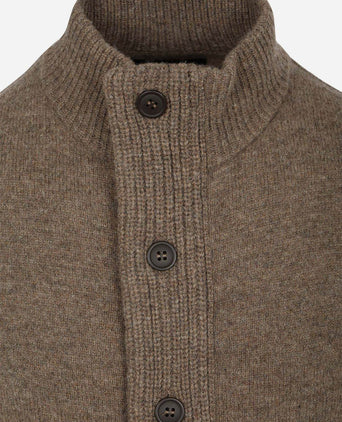 Zip vest wol bruin