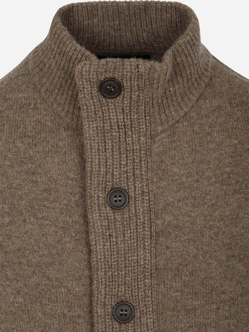 Zip vest wol bruin