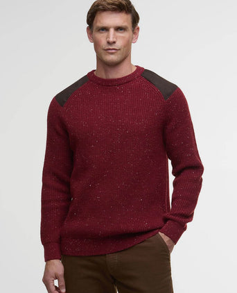 Barbour trui raisthorpe lamswol rood | Regular-fit