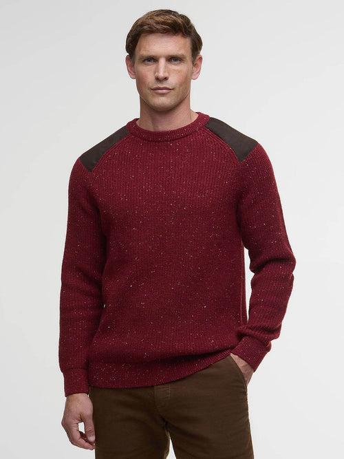 Barbour trui raisthorpe lamswol rood | Regular-fit