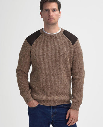 Barbour trui raisthorpe lamswol beige | Regular-fit