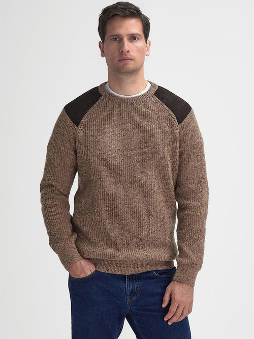 Barbour trui raisthorpe lamswol beige | Regular-fit