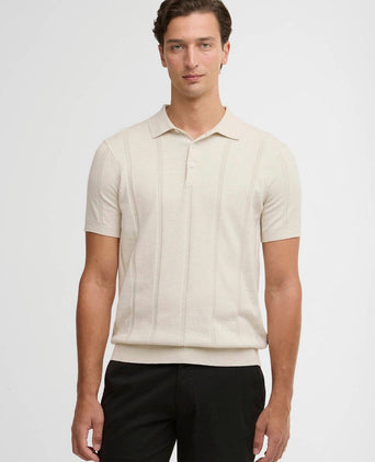 Wellburn knitted polo ecru