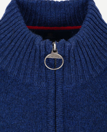 Newtown halve rits trui wol ink blue