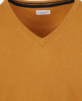 Trui merino blend v-hals geel