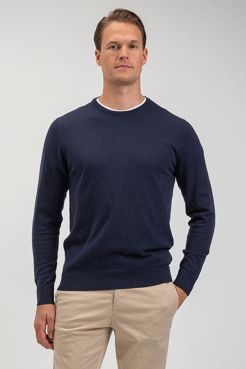 Trui wolmix donkerblauw