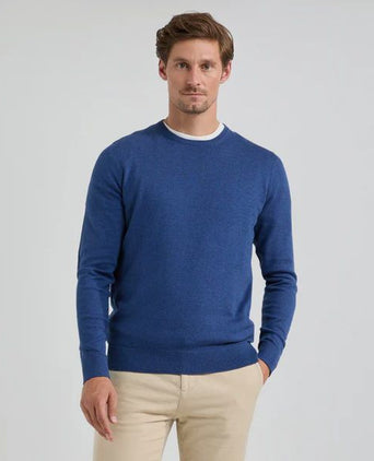 Trui merino blend donkerblauw
