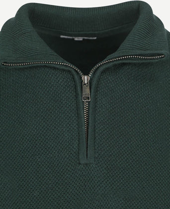 halve rits trui merinowol blend pine groen