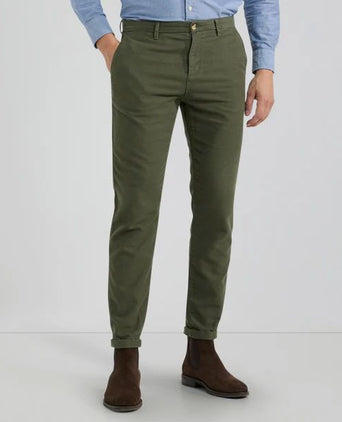 Chino moleskin olijfgroen