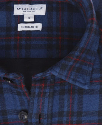 Overshirt tartan ruit donkerblauw