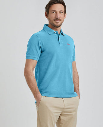 Piqué polo sea blauw