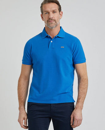 Piqué polo kobaltblauw
