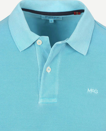 Piqué polo aqua blauw