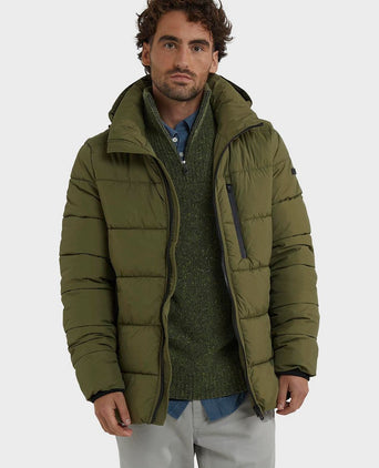 Jas hooded puffer groen