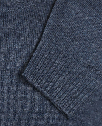 Trui lamswol melange donkerblauw