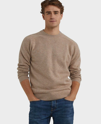 Trui lamswol melange sand