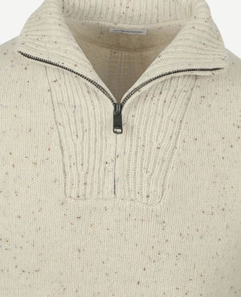 McGregor halve rits trui lamswol blend ecru | Regular-fit