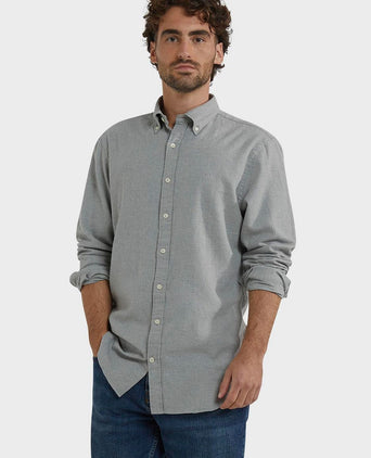 Overhemd flanel melange grijs