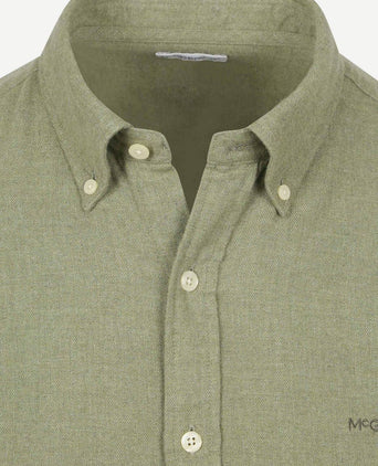 McGregor overhemd flanel melange sage groen | Regular-fit
