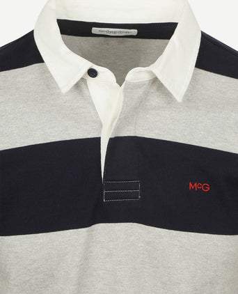 McGregor rugbyshirt streep donkerblauw grijs | Regular-fit