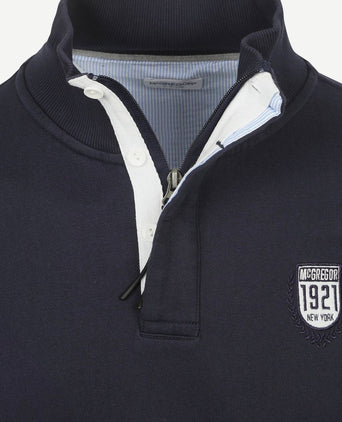 McGregor halve rits sweater donkerblauw | Regular-fit