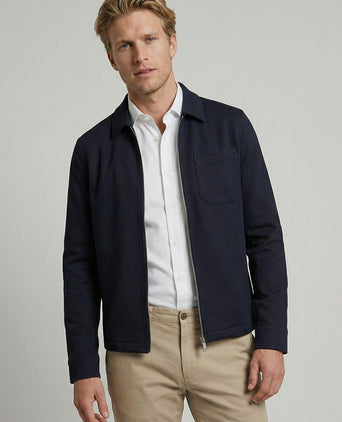 Overshirt piqué donkerblauw