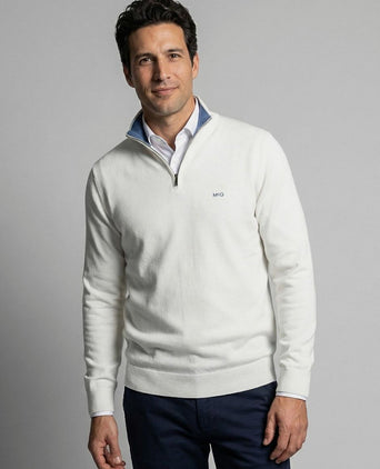 Half-zip trui cotton cashmere kit