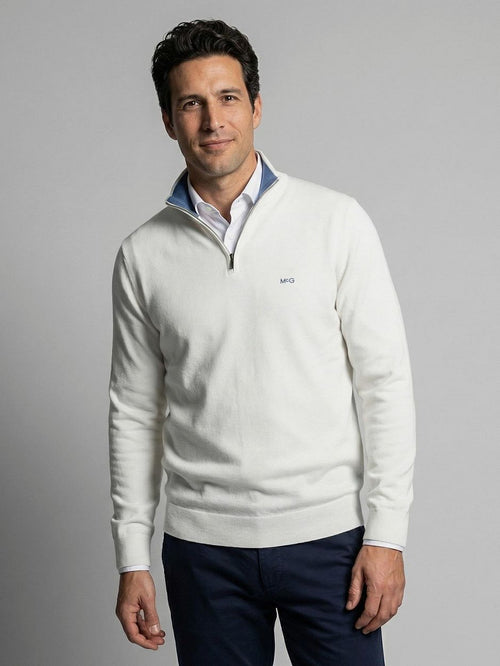 Half-zip trui cotton cashmere kit
