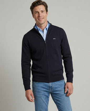 Vest cotton cashmere donkerblauw