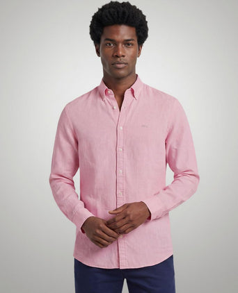 Overhemd cotton linen roze