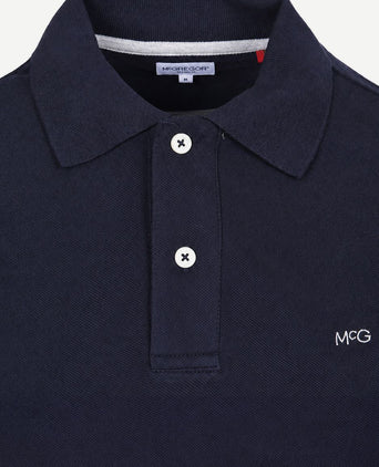 Longsleeve classic poloshirt donkerblauw