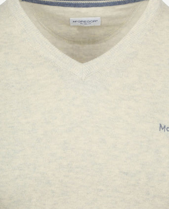 McGregor trui merino blend v-hals off white | Regular-fit