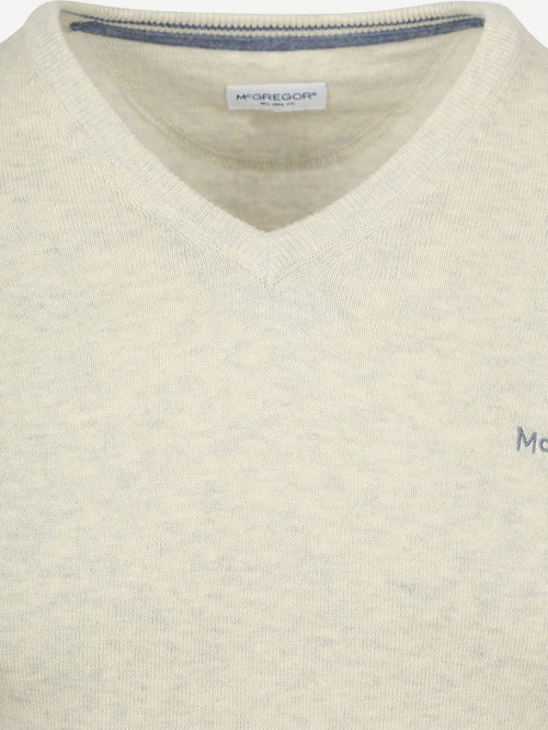 McGregor trui merino blend v-hals off white | Regular-fit