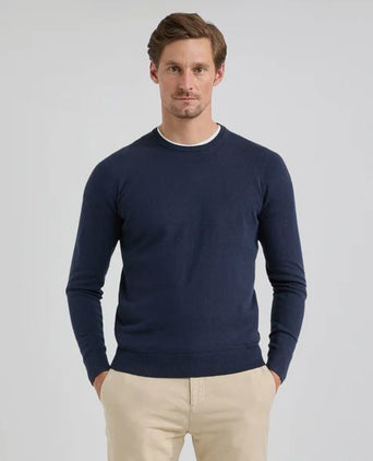 Trui merino blend donkerblauw