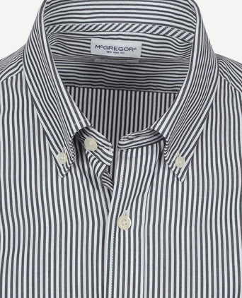 Overhemd poplin streep donkerblauw