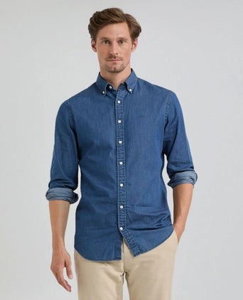 Overhemd chambray indigo