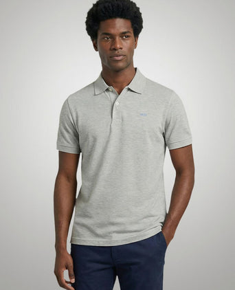 Piqué polo grijs