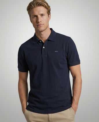 Piqué polo donkerblauw