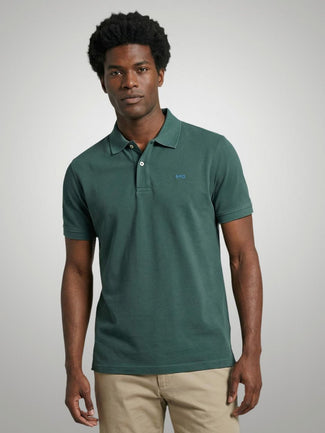 Piqué polo donkergroen Piqué polo donkergroen