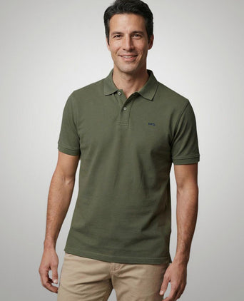 Piqué polo olijf