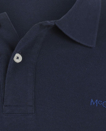 Long sleeve poloshirt donkerblauw