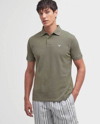 Pique polo dusty groen