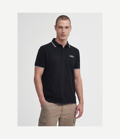 International piqué poloshirt evan tipped zwart